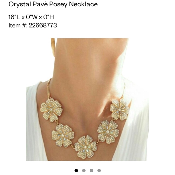 Kate Spade crystal Pave Posey statement necklace - Picture 2 of 9